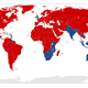 Imagen: En rojo países que conducen por la derecha, azul por la izquierda. Wikimedia Commons
